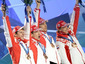 Российские биатлонисты с бронзовыми медалями Олимпиады-2010. Фото (c)AFP