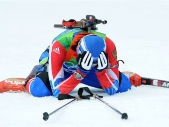 Светлана Слепцова после спринтерской гонки. Фото (c)AFP