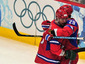 Российский хоккеисты празднуют гол в ворота сборной Латвии. Фото (c)AFP
